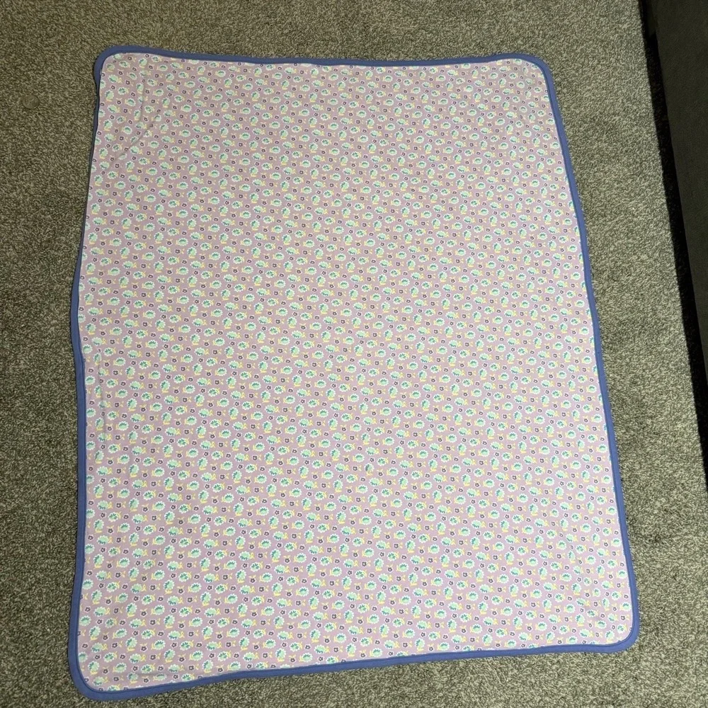 Vtg Gymboree 1998 Watercolors Blanket Orchid Floral Purple Rainbow Tag Rare